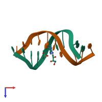 PDB entry 1u6c coloured by chain, top view.