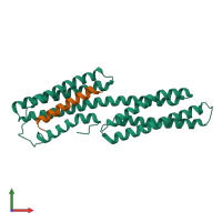 PDB entry 1u6h coloured by chain, front view.