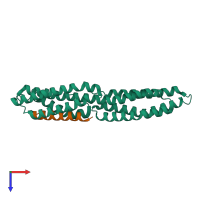 PDB entry 1u6h coloured by chain, top view.