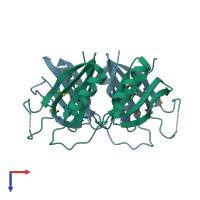 PDB entry 1u6l coloured by chain, top view.