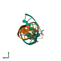 PDB entry 1u6n coloured by chain, side view.