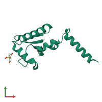 PDB entry 1u6t coloured by chain, front view.