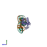 PDB entry 1u78 coloured by chain, side view.