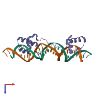 PDB entry 1u78 coloured by chain, top view.