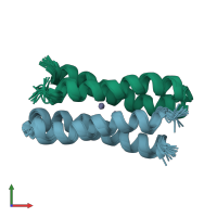 PDB entry 1u7m coloured by chain, ensemble of 20 models, front view.