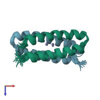 PDB entry 1u7m coloured by chain, ensemble of 20 models, top view.
