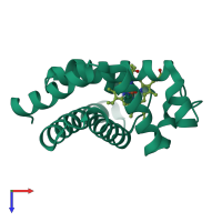 PDB entry 1u7s coloured by chain, top view.