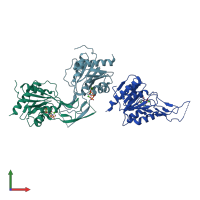 PDB entry 1u7w coloured by chain, front view.