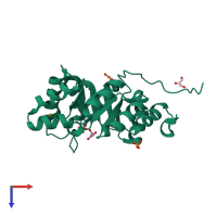 PDB entry 1u83 coloured by chain, top view.