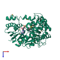 PDB entry 1u8x coloured by chain, top view.