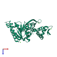 PDB entry 1u94 coloured by chain, top view.