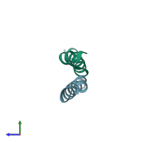 PDB entry 1u9h coloured by chain, side view.