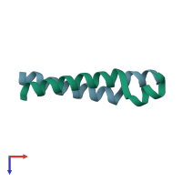 PDB entry 1u9h coloured by chain, top view.
