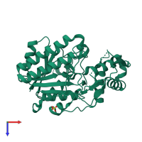 PDB entry 1u9j coloured by chain, top view.
