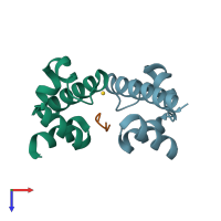 PDB entry 1u9l coloured by chain, top view.