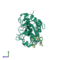 PDB entry 1u9x coloured by chain, side view.