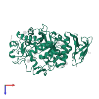 Pancreatic alpha-amylase in PDB entry 1ua3, assembly 1, top view.