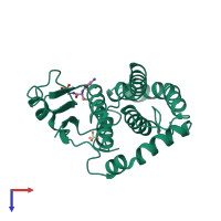 PDB entry 1ua5 coloured by chain, top view.