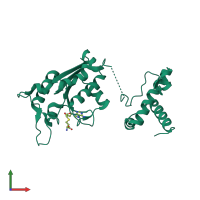 PDB entry 1ual coloured by chain, front view.