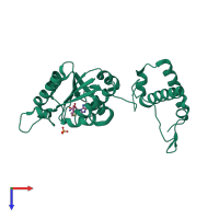 PDB entry 1uam coloured by chain, top view.