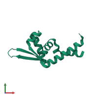 PDB entry 1ub9 coloured by chain, front view.