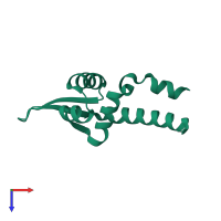 PDB entry 1ub9 coloured by chain, top view.