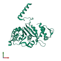 PDB entry 1ubc coloured by chain, front view.