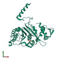 PDB entry 1ube coloured by chain, front view.