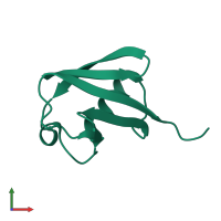 PDB entry 1ubi coloured by chain, front view.
