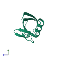 PDB entry 1ubi coloured by chain, side view.