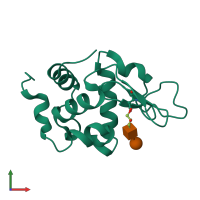 PDB entry 1uc0 coloured by chain, front view.