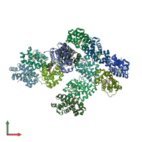 PDB entry 1uc3 coloured by chain, front view.