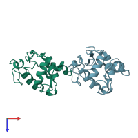 PDB entry 1uco coloured by chain, top view.
