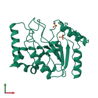 PDB entry 1udg coloured by chain, front view.