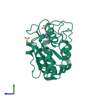 PDB entry 1udh coloured by chain, side view.