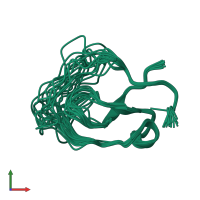 PDB entry 1udk coloured by chain, ensemble of 20 models, front view.