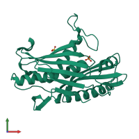 PDB entry 1udn coloured by chain, front view.