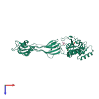 PDB entry 1udx coloured by chain, top view.