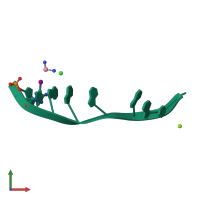 PDB entry 1ue2 coloured by chain, front view.