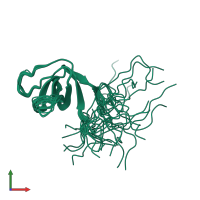 PDB entry 1ue9 coloured by chain, ensemble of 20 models, front view.