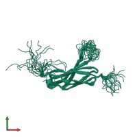 PDB entry 1uen coloured by chain, ensemble of 20 models, front view.