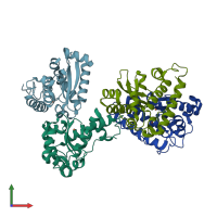 PDB entry 1uer coloured by chain, front view.