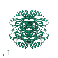 N-carbamoyl-D-amino acid hydrolase in PDB entry 1uf7, assembly 1, side view.