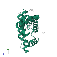 Myoglobin in PDB entry 1ufp, assembly 1, side view.