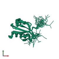 PDB entry 1ufx coloured by chain, ensemble of 20 models, front view.