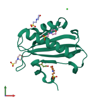 PDB entry 1ufy coloured by chain, front view.
