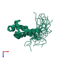 PDB entry 1ug0 coloured by chain, ensemble of 20 models, top view.