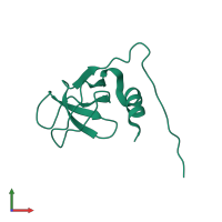 Monomeric assembly 1 of PDB entry 1ug1 coloured by chemically distinct molecules, front view.
