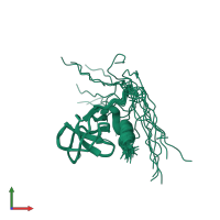 PDB entry 1ug1 coloured by chain, ensemble of 20 models, front view.