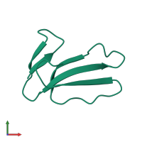 PDB entry 1ug4 coloured by chain, front view.